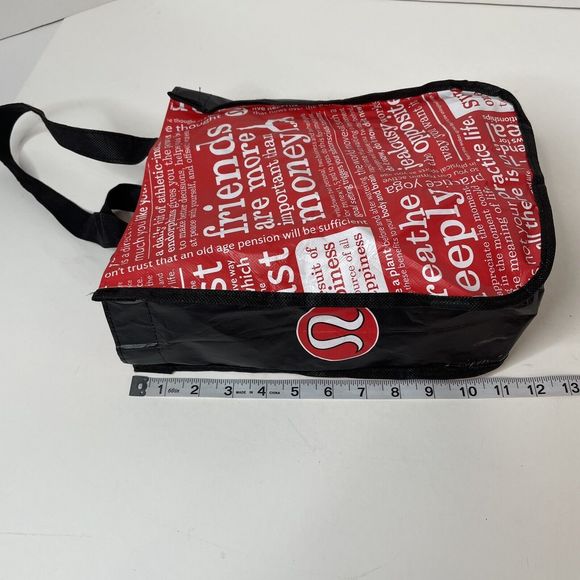 Lululemon Tote Bag, Red/black, Small, ~11”x9”x4”, Reusable Shopping Bag - Picture 7 of 9